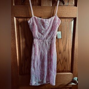 Sydney Sequin Bead lace up mini dress